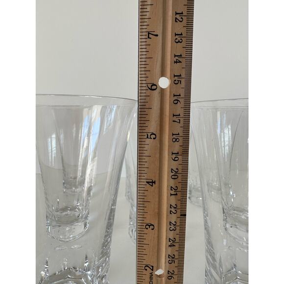 Vintage Fostoria Stockholm crystal thumbprints, 1960s highball glasses set of 8 - Picture 6 of 9